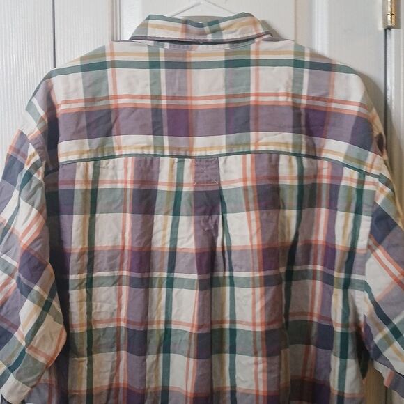 Eddie Bauer plaid button down short sleeve casual shirt Sz XL - Picture 8 of 8